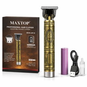 ماشین اصلاح موی سر و صورت مردانه حرفه‌ای MAXTOP، مدل MP-98، با قابلیت شارژ USB و تیغه استیل ضدزنگ